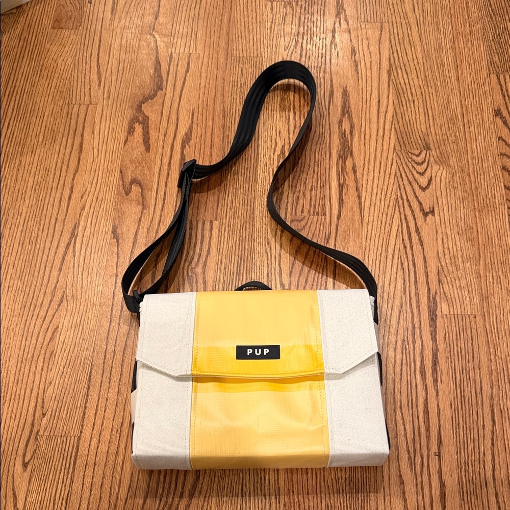 Stylish Yellow and White Crossbody Bag